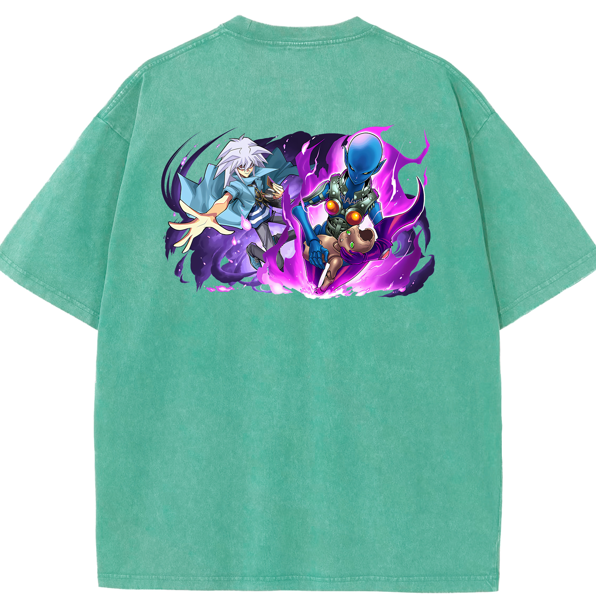 （画像用） 遊☆戯☆王 Yu-Gi-Oh! 綿100% ヴィンテージ風 半袖Tシャツ（背面プリント）